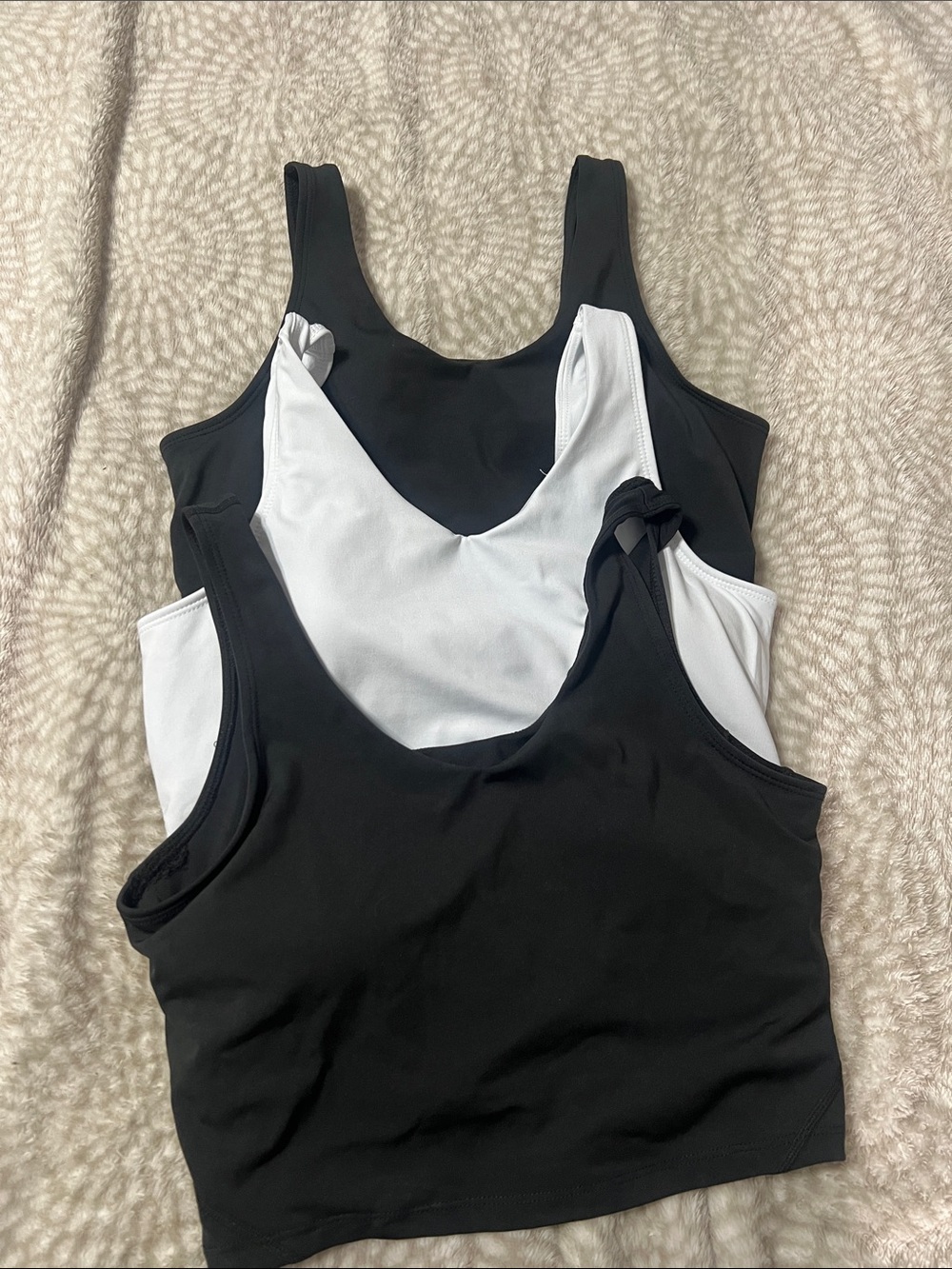 White Birch Smooth Crop Tank Top with shelf Bra and pads